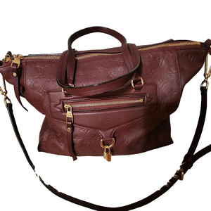 Louis Vuitton Burgundy Shoulder Bag with Gold Hardware